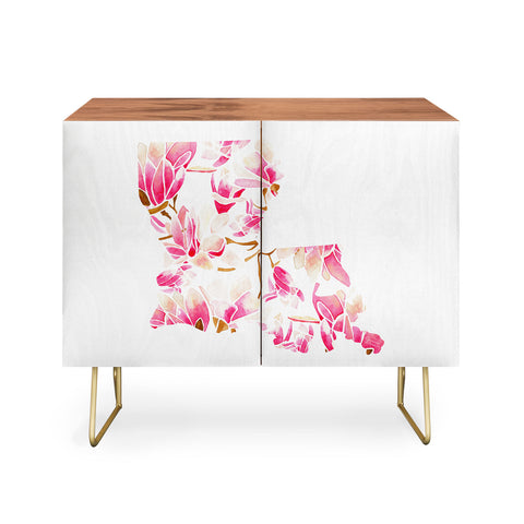 Jessica Larson Louisiana State Flower Magnolias Credenza