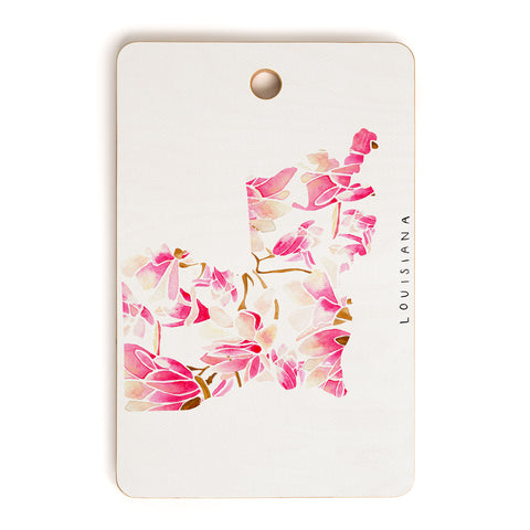 Jessica Larson Louisiana State Flower Magnolias Cutting Board Rectangle