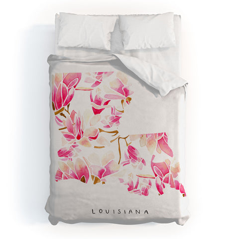 Jessica Larson Louisiana State Flower Magnolias Duvet Cover