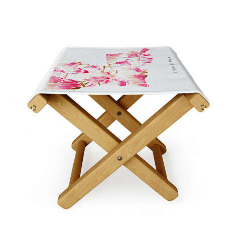 Jessica Larson Louisiana State Flower Magnolias Folding Stool