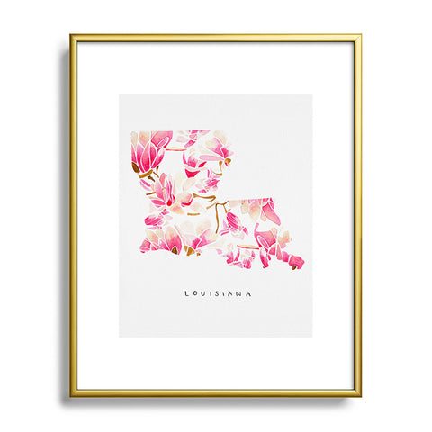 Jessica Larson Louisiana State Flower Magnolias Metal Framed Art Print