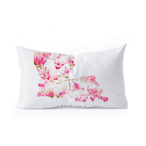 Jessica Larson Louisiana State Flower Magnolias Oblong Throw Pillow