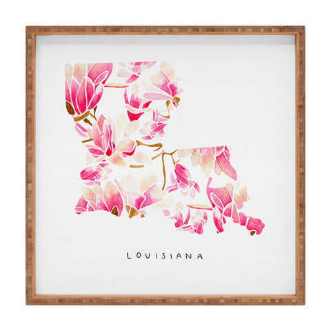 Jessica Larson Louisiana State Flower Magnolias Square Tray