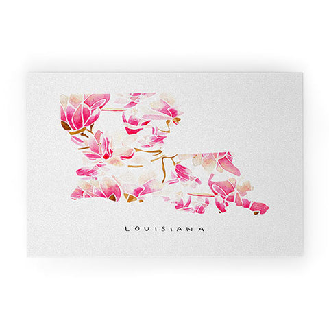 Jessica Larson Louisiana State Flower Magnolias Welcome Mat