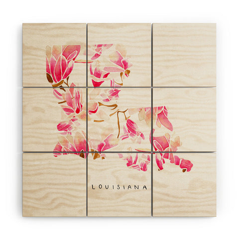 Jessica Larson Louisiana State Flower Magnolias Wood Wall Mural