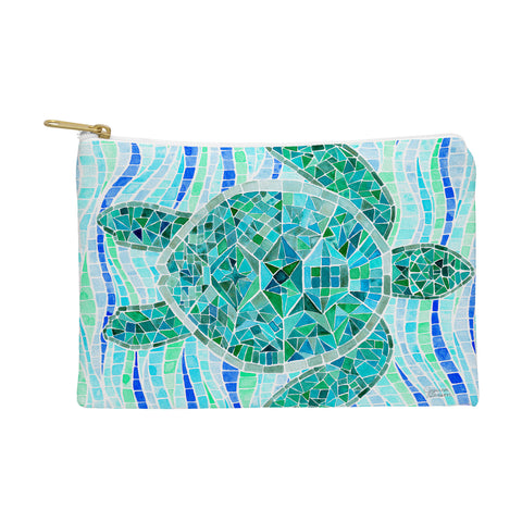 Jessica Larson Mosaic Watercolor Sea Turtle Pouch