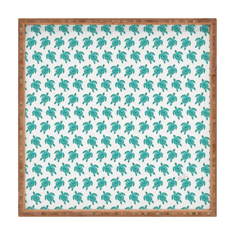 Jessica Larson Mosaic Watercolor Sea Turtle Square Tray