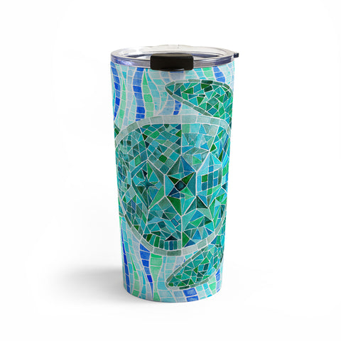 Jessica Larson Mosaic Watercolor Sea Turtle Travel Mug