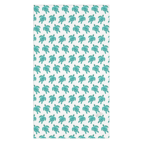 Jessica Larson Mosaic Watercolor Sea Turtle Tablecloth