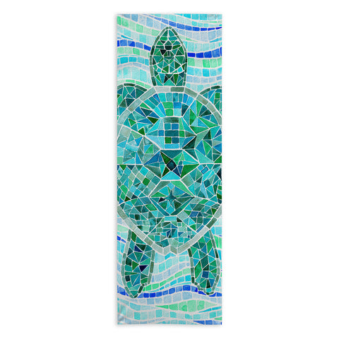 Jessica Larson Mosaic Watercolor Sea Turtle Yoga Towel