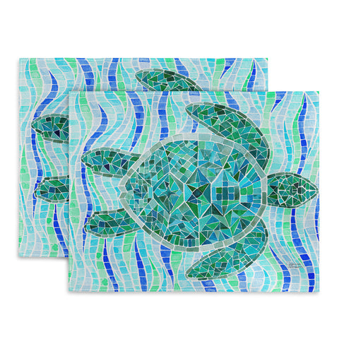 Jessica Larson Mosaic Watercolor Sea Turtle Placemat