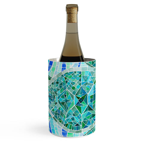 Jessica Larson Mosaic Watercolor Sea Turtle Wine Chiller