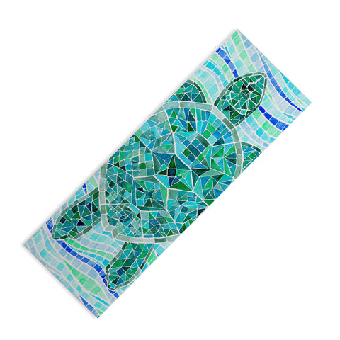 Jessica Larson Mosaic Watercolor Sea Turtle Yoga Mat