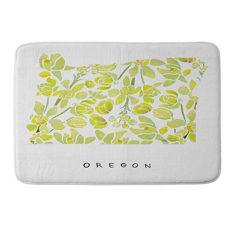 Jessica Larson Oregon State Flower Tall Oregon Memory Foam Bath Mat