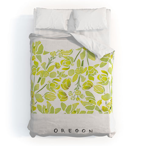 Jessica Larson Oregon State Flower Tall Oregon Duvet Cover