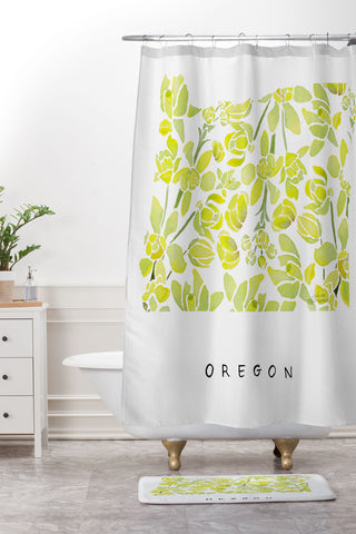 Jessica Larson Oregon State Flower Tall Oregon Shower Curtain And Mat