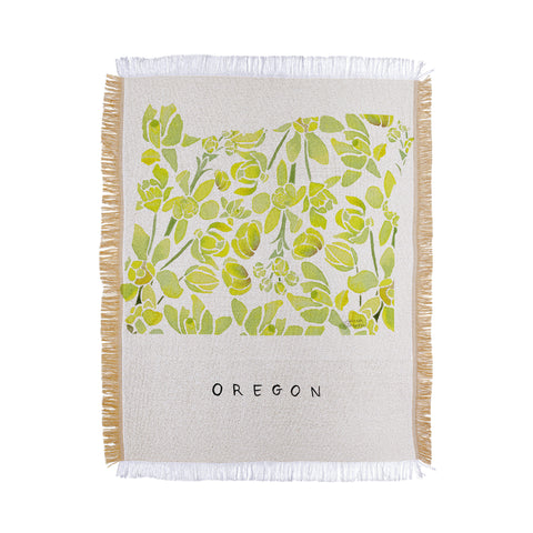 Jessica Larson Oregon State Flower Tall Oregon Throw Blanket