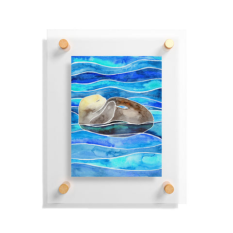Jessica Larson Sea Otter Curled Floating Acrylic Print