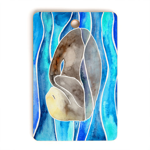 Jessica Larson Sea Otter Curled Cutting Board Rectangle