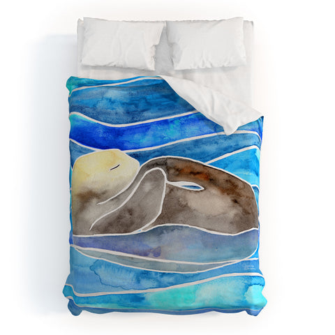 Jessica Larson Sea Otter Curled Duvet Cover
