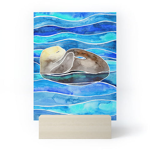 Jessica Larson Sea Otter Curled Mini Art Print