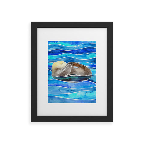 Jessica Larson Sea Otter Curled Framed Art Print