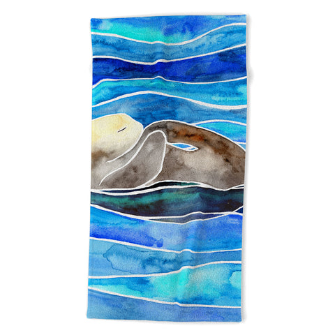 Jessica Larson Sea Otter Curled Beach Towel