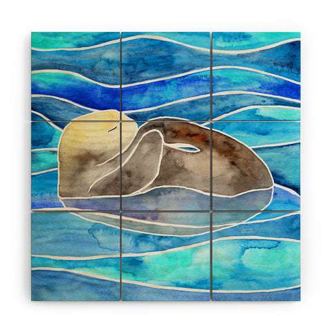 Jessica Larson Sea Otter Curled Wood Wall Mural