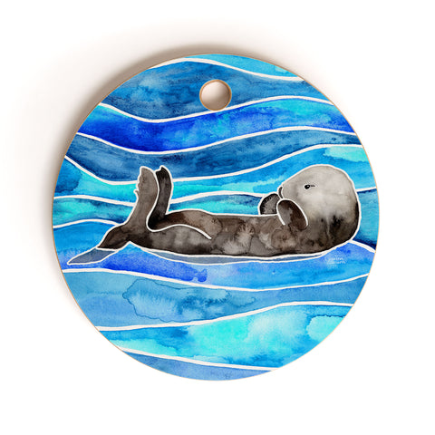 Jessica Larson Sea Otter Cutting Board Round
