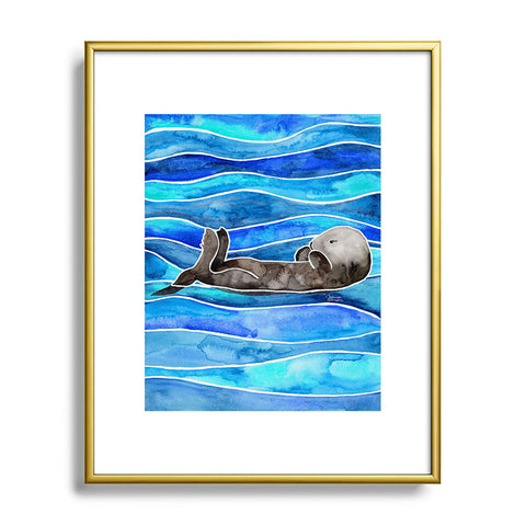 Jessica Larson Sea Otter Metal Framed Art Print