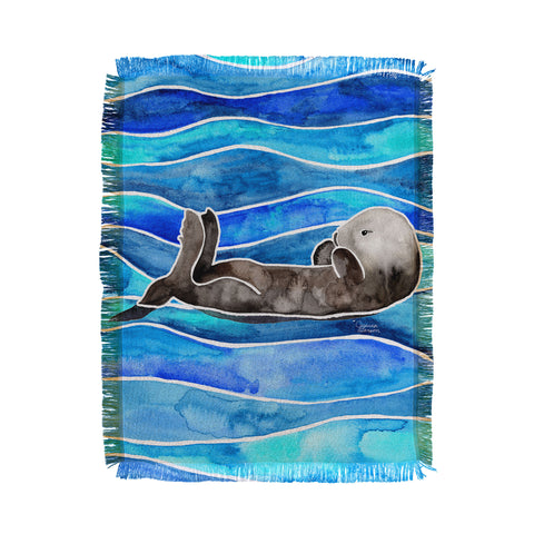 Jessica Larson Sea Otter Throw Blanket