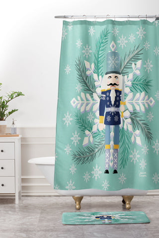 Jessica Larson Snowflake Nutracker Shower Curtain And Mat