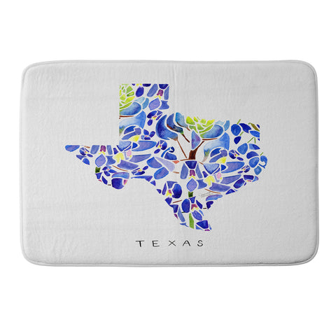 Jessica Larson Texas State Bluebonnets Memory Foam Bath Mat