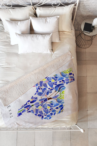 Jessica Larson Texas State Bluebonnets Fleece Throw Blanket
