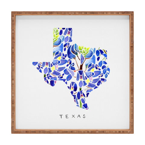Jessica Larson Texas State Bluebonnets Square Tray