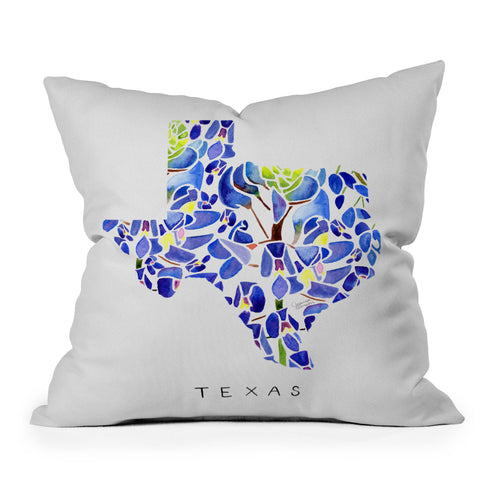Jessica Larson Texas State Bluebonnets Throw Pillow