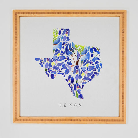 Jessica Larson Texas State Bluebonnets Framed Wall Art