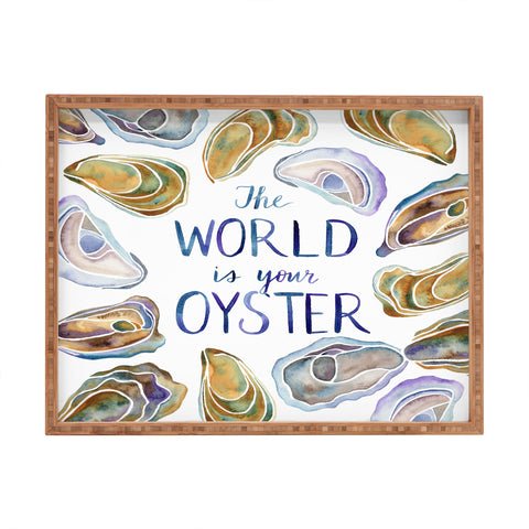 Jessica Larson The World is Your Oyster Rectangular Tray