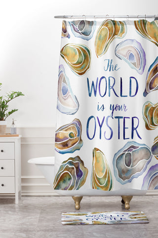 Jessica Larson The World is Your Oyster Shower Curtain And Mat