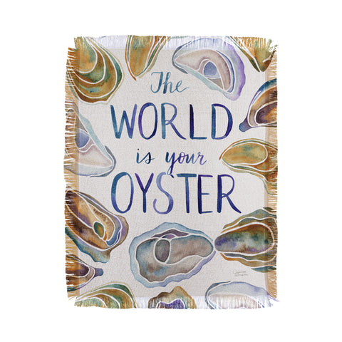 Jessica Larson The World is Your Oyster Throw Blanket