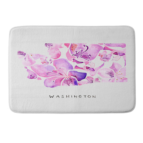 Jessica Larson Washington State Rhododendron Memory Foam Bath Mat