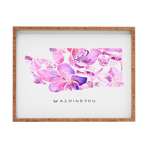 Jessica Larson Washington State Rhododendron Rectangular Tray