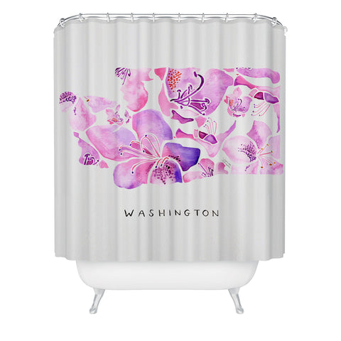 Jessica Larson Washington State Rhododendron Shower Curtain
