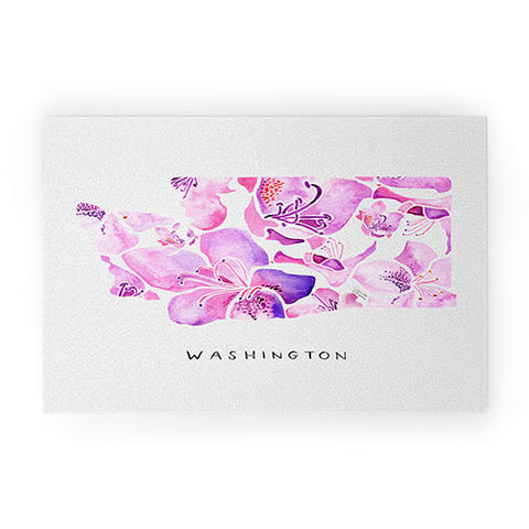 Jessica Larson Washington State Rhododendron Welcome Mat