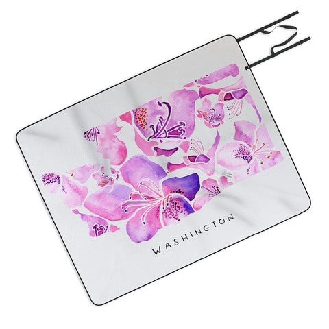 Jessica Larson Washington State Rhododendron Picnic Blanket