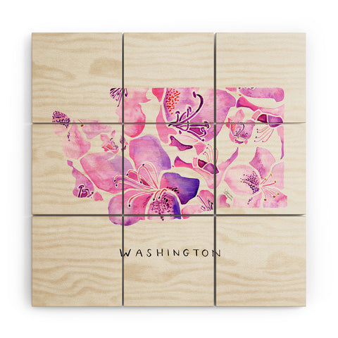 Jessica Larson Washington State Rhododendron Wood Wall Mural