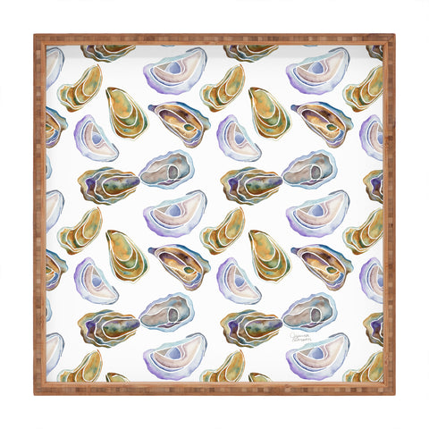 Jessica Larson Watercolor Oysters Square Tray