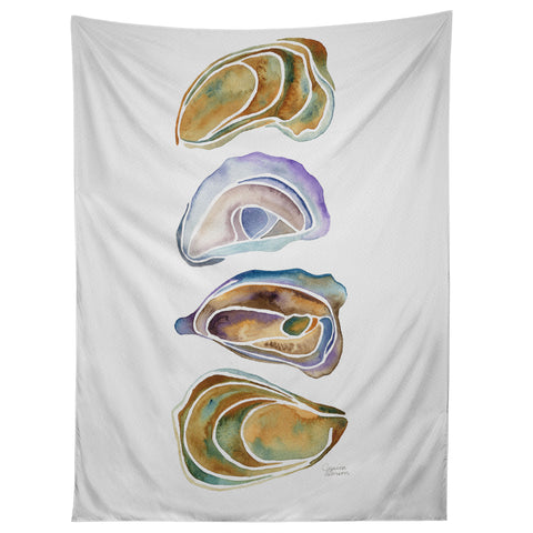 Jessica Larson Watercolor Oysters Tapestry