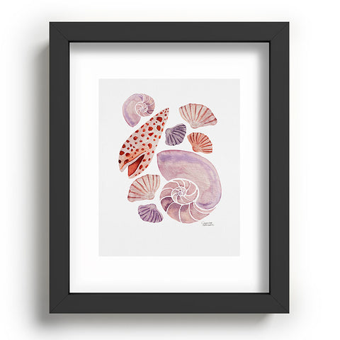 Jessica Larson Watercolor Seashells I Recessed Framing Rectangle