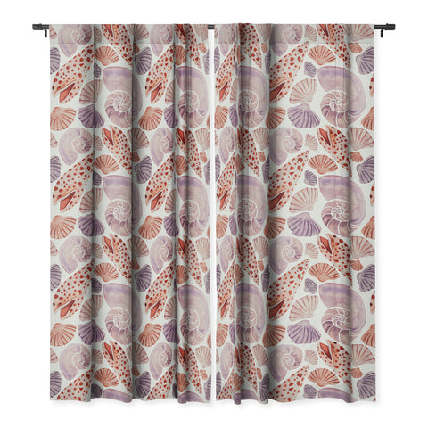 Jessica Larson Watercolor Seashells I Blackout Window Curtain